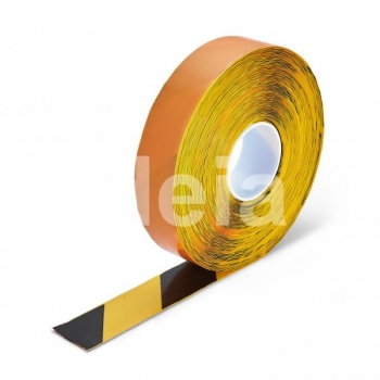 Teip Permastripe Hazard Must/Kollane, krobe faktuur, 50mm/30m