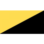 Teip, reflekteeruv (tagasipeegelduv) must/kollane, paremsuunaline, 50mm/10m